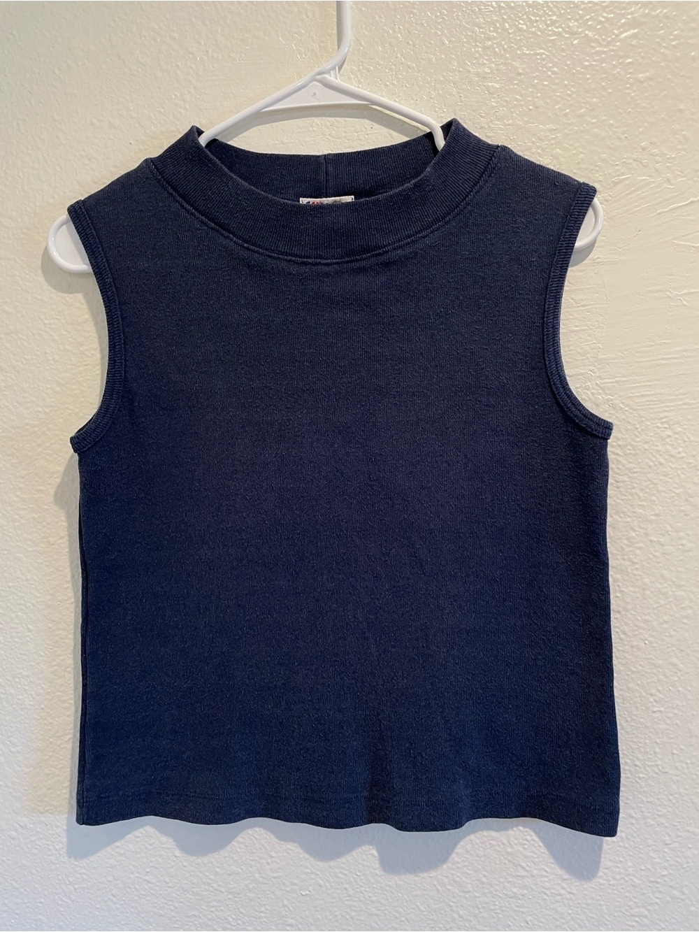 Vintage 80s Hanes Mock Neck Sleeveless Sweatshirt | Men's L | USA Made